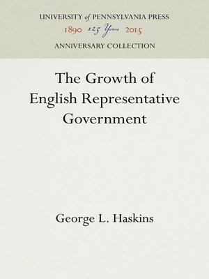 cover image of The Growth of English Representative Government